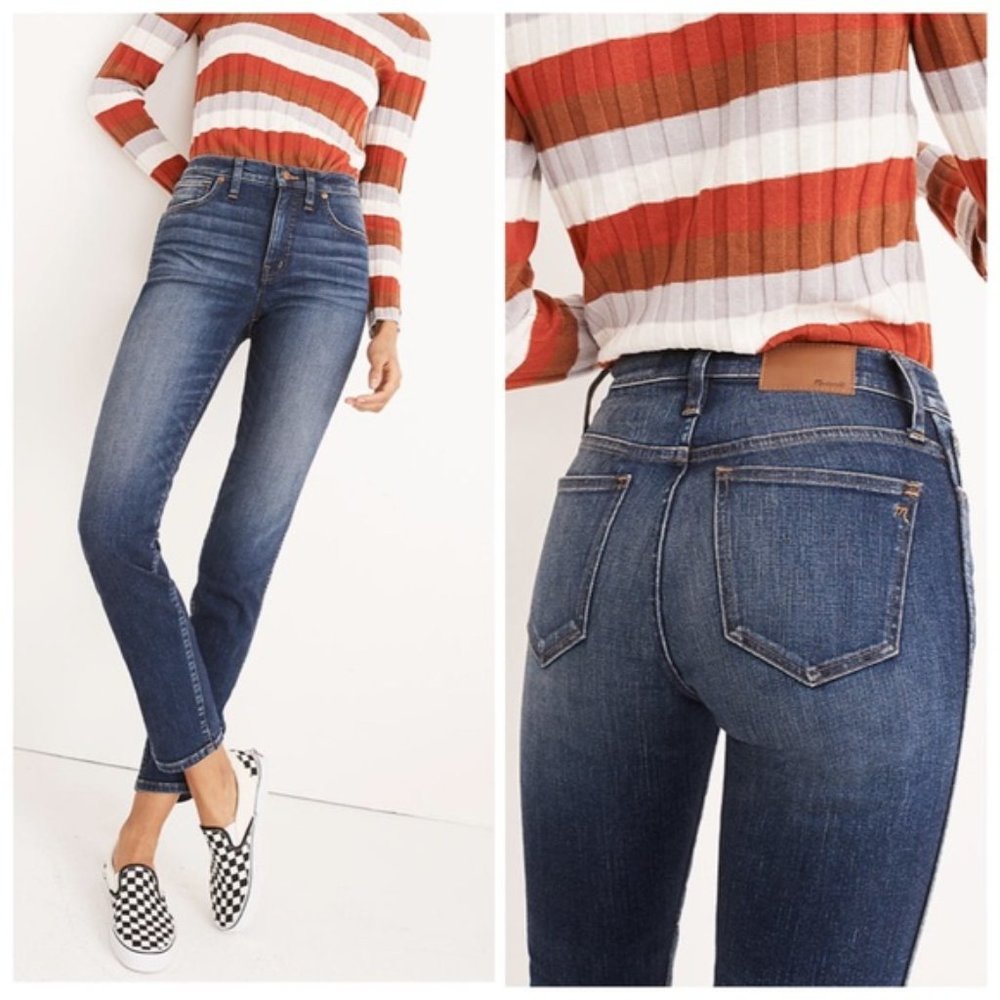 Madewell Slim Straight High Rise Medium Wash Jeans